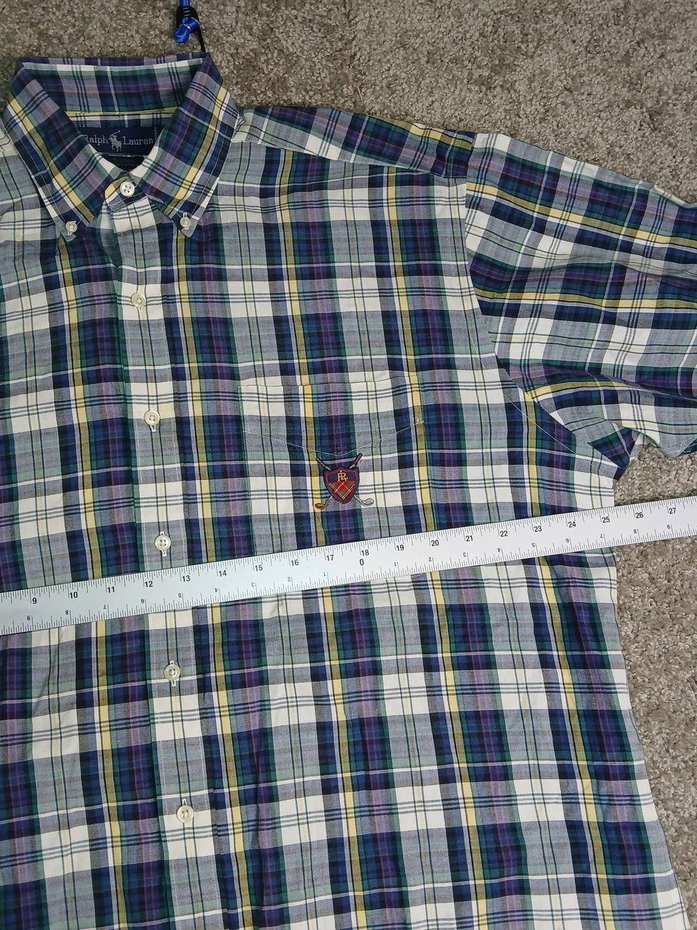 Ralph Lauren Golf Tilden Men's Button-Up Shirt‎ Tartan Plaid - Size Large